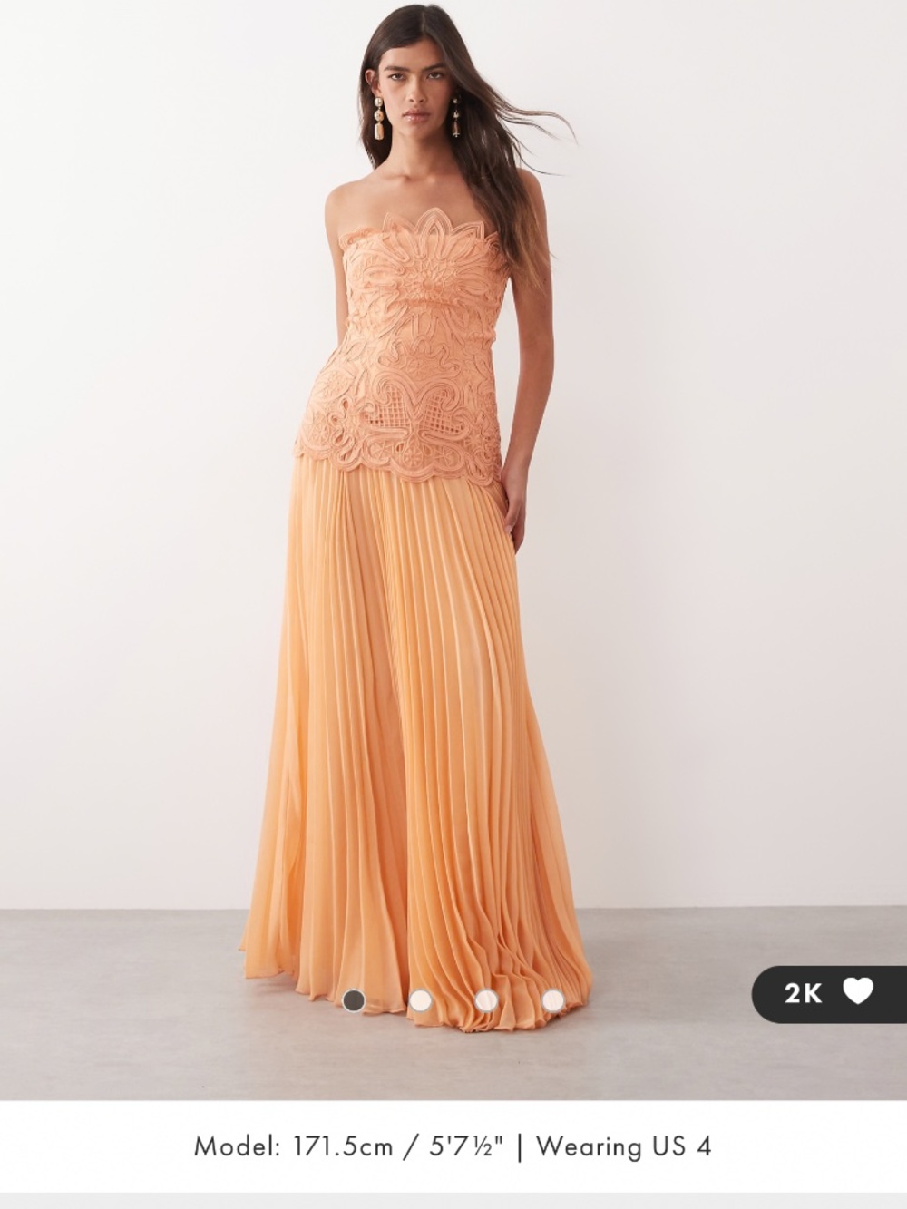 Arrange abstract cutwork strapless dress